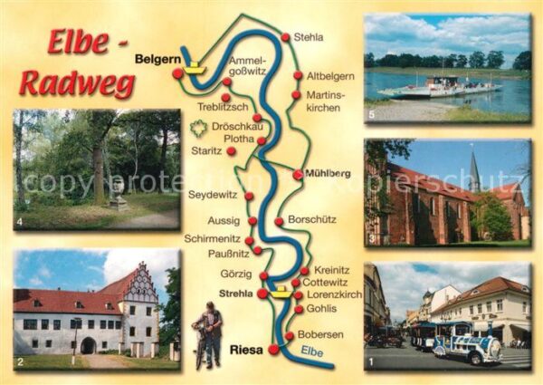 Riesa Sachsen Elbe Radweg 11 über Strehla Mühlberg na
