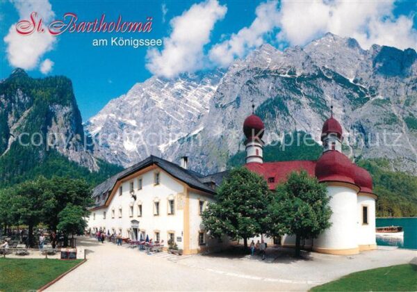 St Bartholomae Wallfahrtskirche mit Watzmann Berchtesg