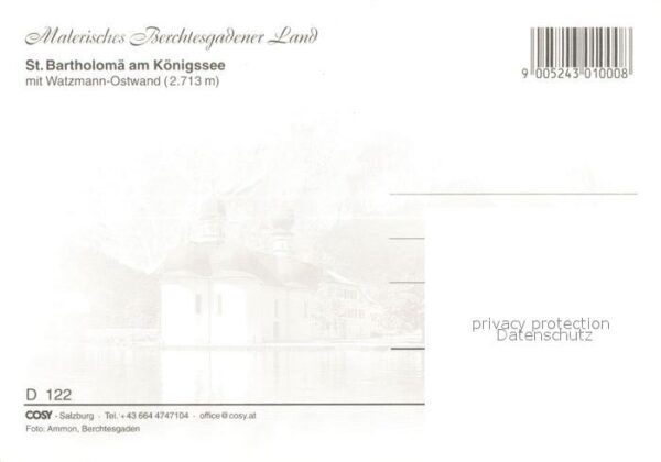 St Bartholomae Wallfahrtskirche mit Watzmann Berchtesg – Bild 2