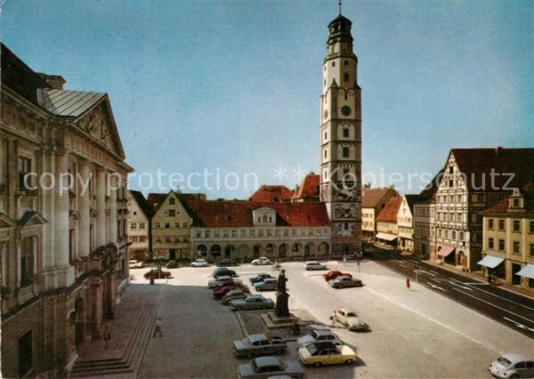 Lauingen Donau Marktplatz Denkmal Schimmelturm Geburts