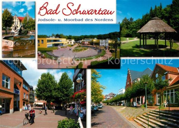 Bad Schwartau Brunnen Fussgängerzone Häuserpartie Kur