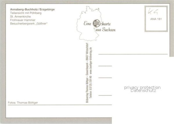 Annaberg-Buchholz Erzgebirge Teilansicht mit Pöhlberg St Annenkirche – Bild 2