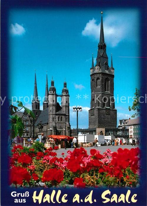 Halle Saale Marktplatz 5 Türme Blick Marktkirche Ro
