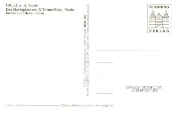 Halle Saale Marktplatz 5 Türme Blick Marktkirche Ro – Bild 2