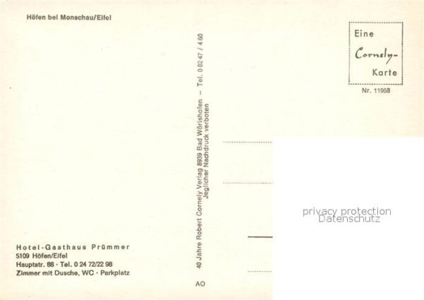 Hoefen Monschau Hotel Gasthaus Prümmer – Bild 2
