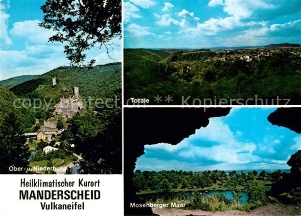 Manderscheid Eifel Mosenberger Maar Ober Niederburg Panora