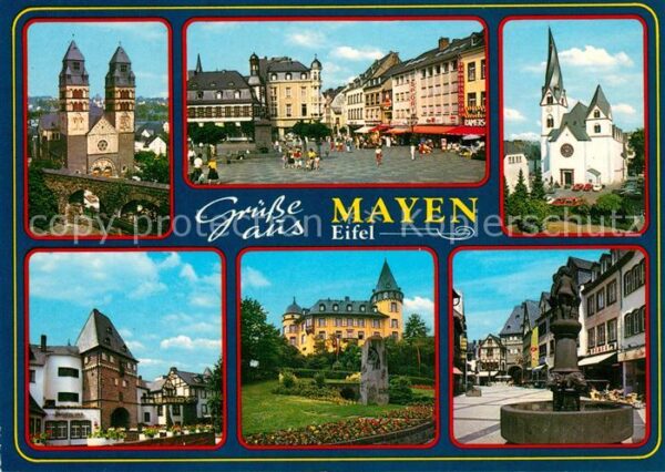 Mayen Marktplatz Dom Kirche Brunnen Genovevab