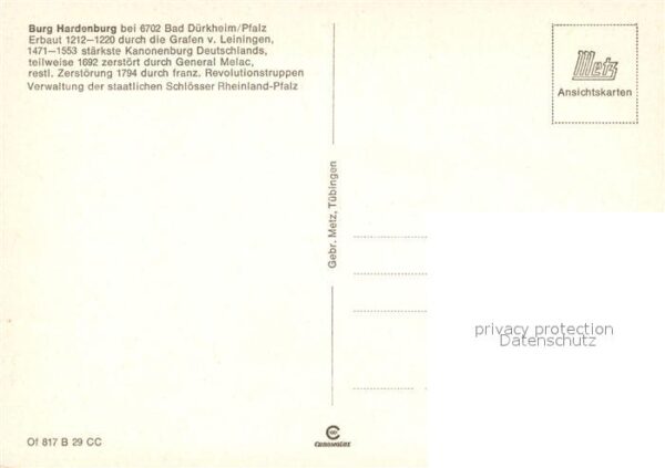 Bad Duerkheim Burg Hardenburg 13. Jhdt. Burgruine – Bild 2