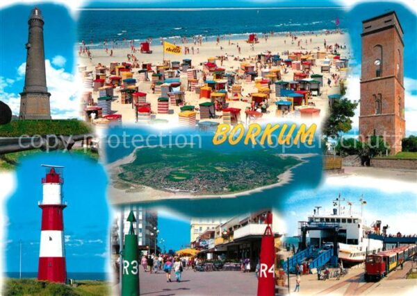Borkum Strand Leuchttürme Fussgängerzone Fähre
