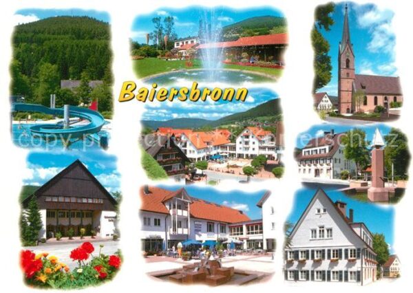 Baiersbronn Schwarzwald Teilansichten Luftkurort Freibad Rutsch