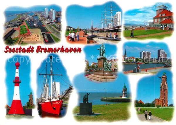 Bremerhaven Hafen Promenade Segelschiff Denkmal Leu