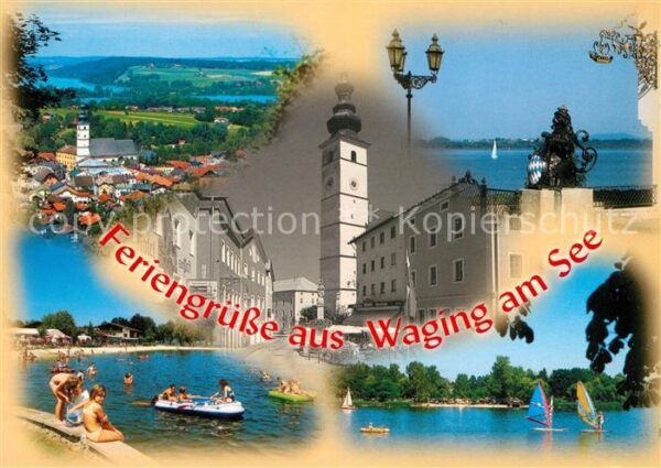 Waging See Ortsansicht mit Kirche Badestrand Winds