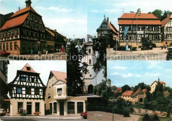 Sinsheim Elsenz Altstadt Fachwerkhäuser Turm