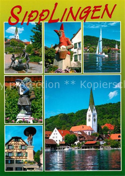 Sipplingen Skulpturen Denkmal Segelboot Blick zur