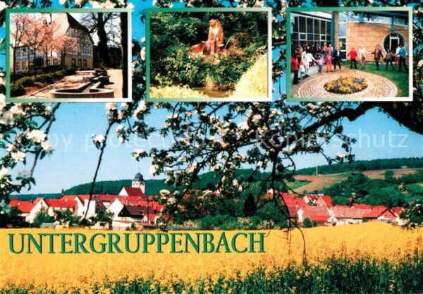 Untergruppenbach Baumblüte Blick über die Rapsfelder Bru