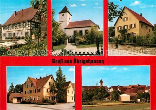 Uebrigshausen Gasthaus Zum Adler Ortsmotiv mit Kirche