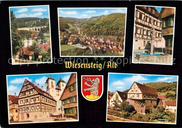 Wiesensteig Ortsansicht mit Kirche Brunnen Altstadt