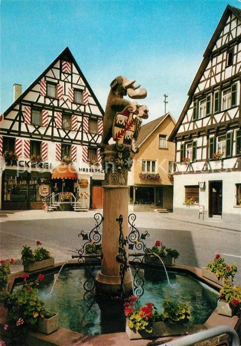 Wiesensteig Marktplatz Fachwerkhäuser Brunnen