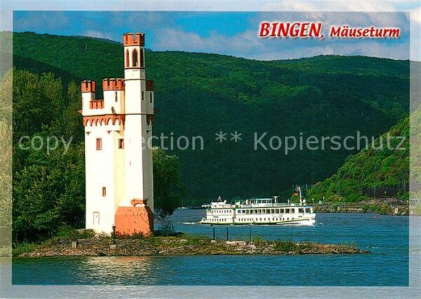 Bingen Rhein Mäuseturm Rheindampfer