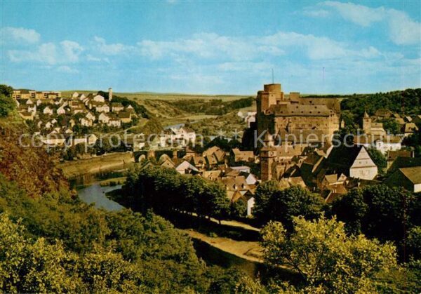 Runkel Lahn Panorama Blick zur Burg