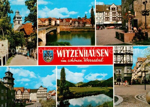 Witzenhausen Altstadt Fachwerkhäuser Brunnen Werra B