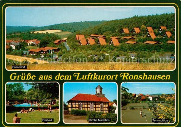 Ronshausen Panorama Feriendorf Freibad Kirche Tenn
