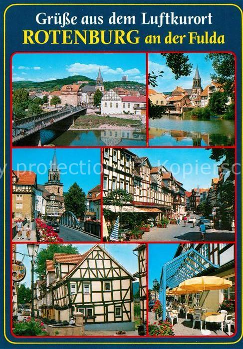 Rotenburg Fulda Brücke Altstadt Fachwerkhäuser Strassen