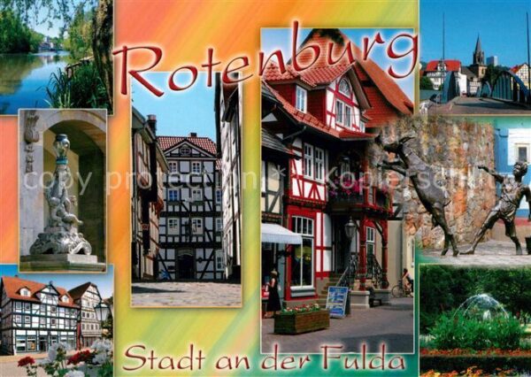 Rotenburg Fulda Altstadt Fachwerkhäuser Denkmal Skulptu
