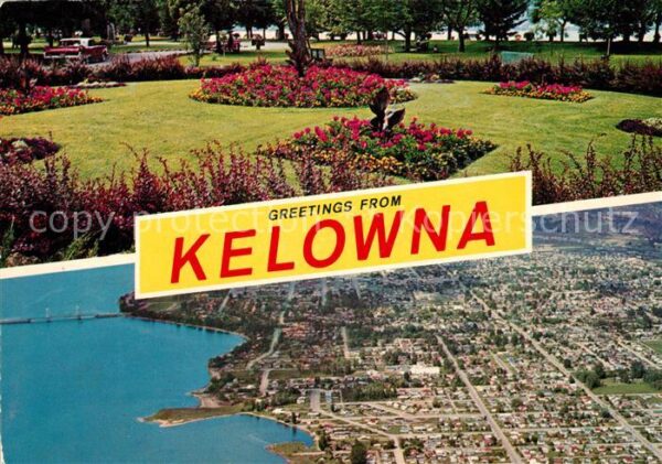 Kelowna Parkanlagen Okanagan Lake Fliegeraufnah