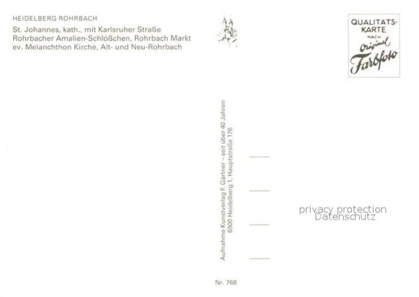 Rohrbach Heidelberg Stadtpanorama Kirche Amalien Schlössche – Bild 2