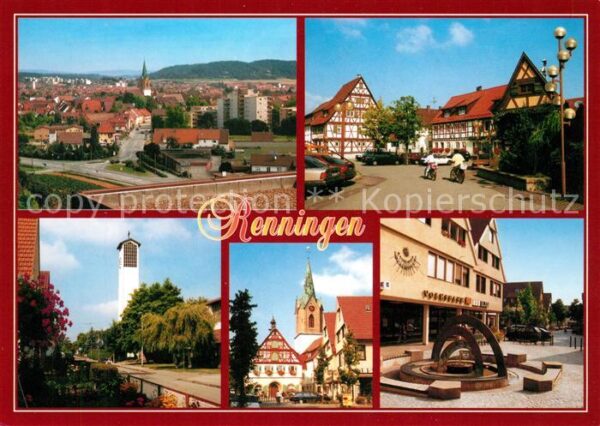 Renningen Stadtpanorama Innenstadt Fachwerkhäuser