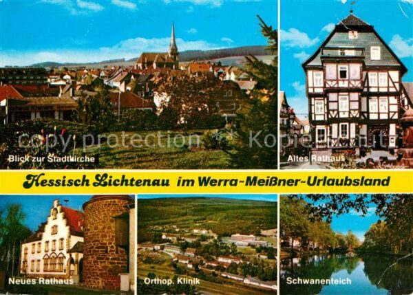Hessisch Lichtenau Ortsansicht mit Kirche Altes Rathaus Fa