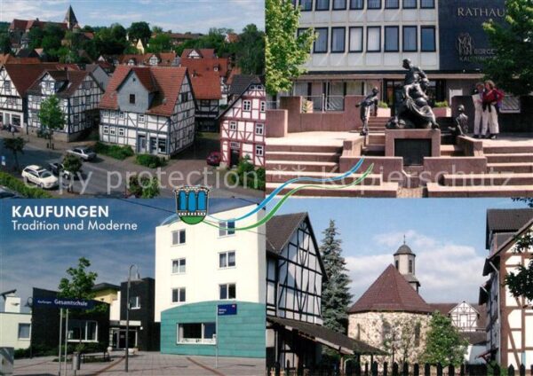 Kaufungen Hessen Rathaus Kirche Schule Fachwerkhäuser