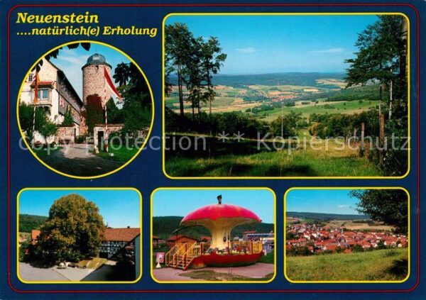 Neuenstein Hessen Landschaftspanorama Burg mit Bergfried