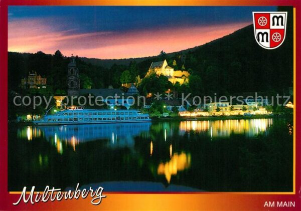Miltenberg Main Blick über den Main zur Mildenburg Damp