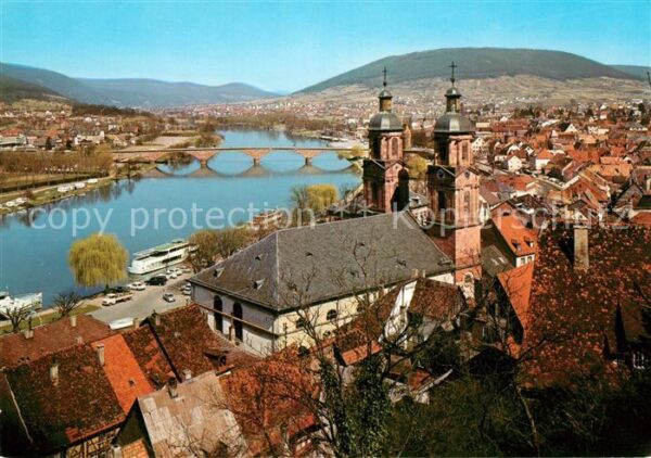 Miltenberg Main Stadtpanorama Kirche Mainbrücke