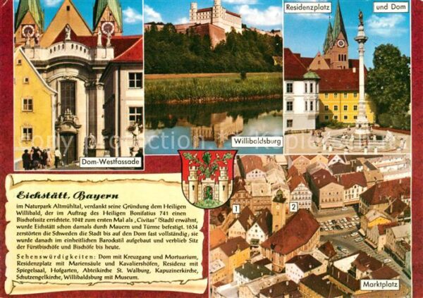 Eichstaett Oberbayern Dom Westfassade Willibaldsburg Residenz