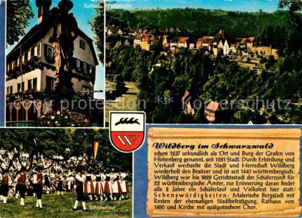 Wildberg Schwarzwald Rathaus Teilansicht Schäferlauf Traditi