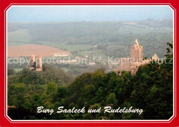 Bad Koesen Panorama Burg Saaleck und Rudelsburg