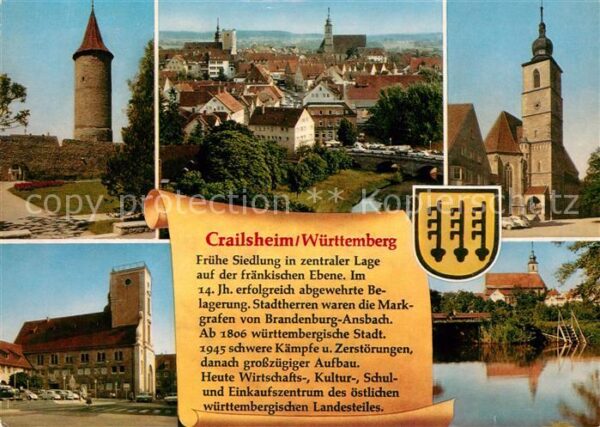 Crailsheim Stadtpanorama Turm Stadtmauer Kirche Pa