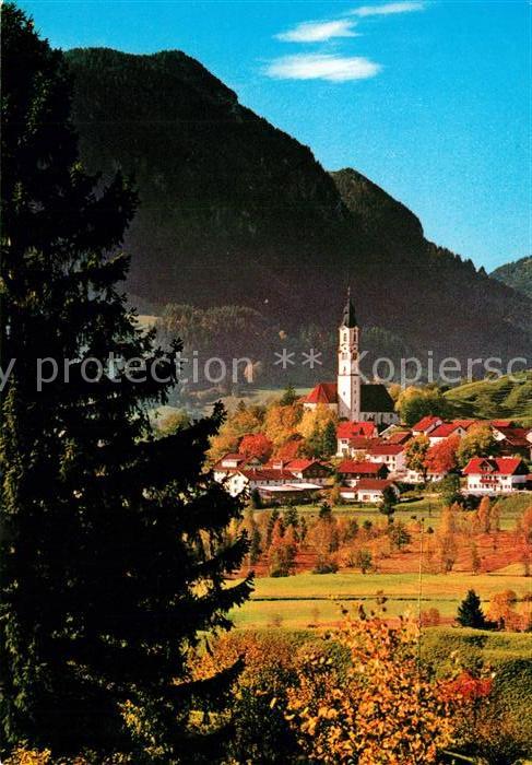 Pfronten Ortsansicht mit Kirche Allgäuer Alpen