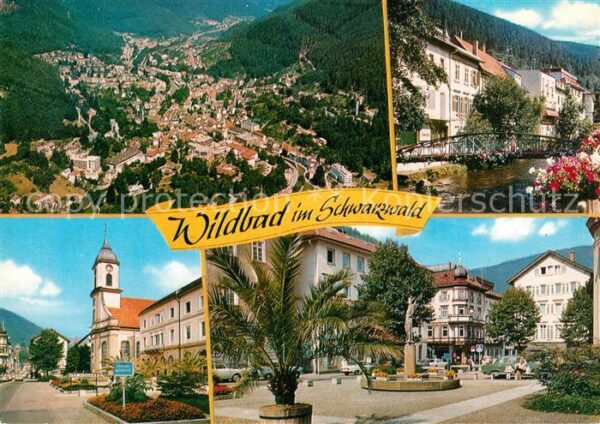 Bad Wildbad Fliegeraufnahme Partie an der Enz Innen