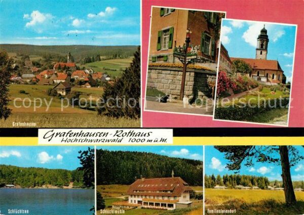 Rothaus Grafenhausen Panorama Wegweiser Kirche Feriendorf Sc