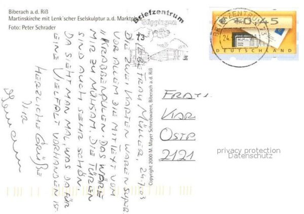 Biberach Riss Martinskirche Lenkscher Eselkulptur Mar – Bild 2