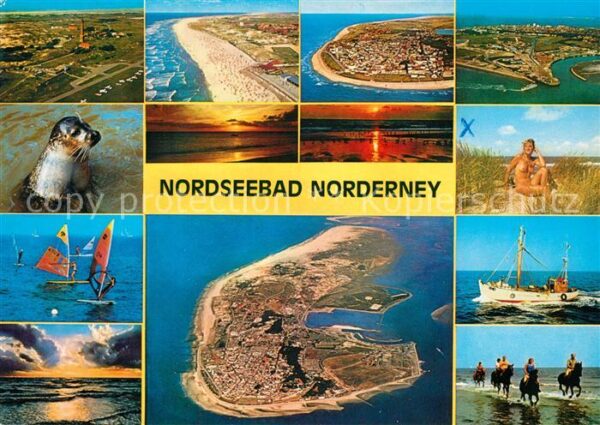 Norderney Nordseebad Fliegeraufnahme Segelboot Pferd