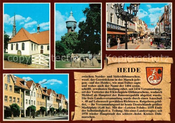 Heide Holstein St.-Jürgen-Kirche Markt Wasserturm Hüne