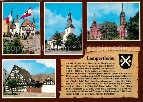 Lampertheim Bergstrasse Rathaus Kath Kirche St Andreas Ev Domki