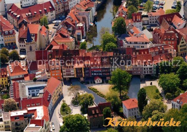 Erfurt Krämerbrücke Fliegeraufnahme
