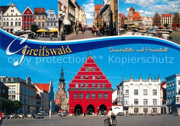 Greifswald Markt Fussgängerzone Rathaus