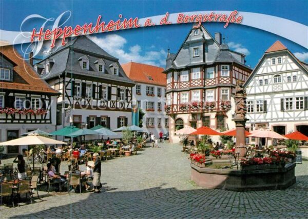 Heppenheim Bergstrasse Marktplatz mit Brunnen